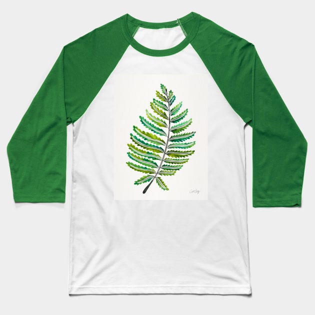 fern leaf green Baseball T-Shirt by CatCoq